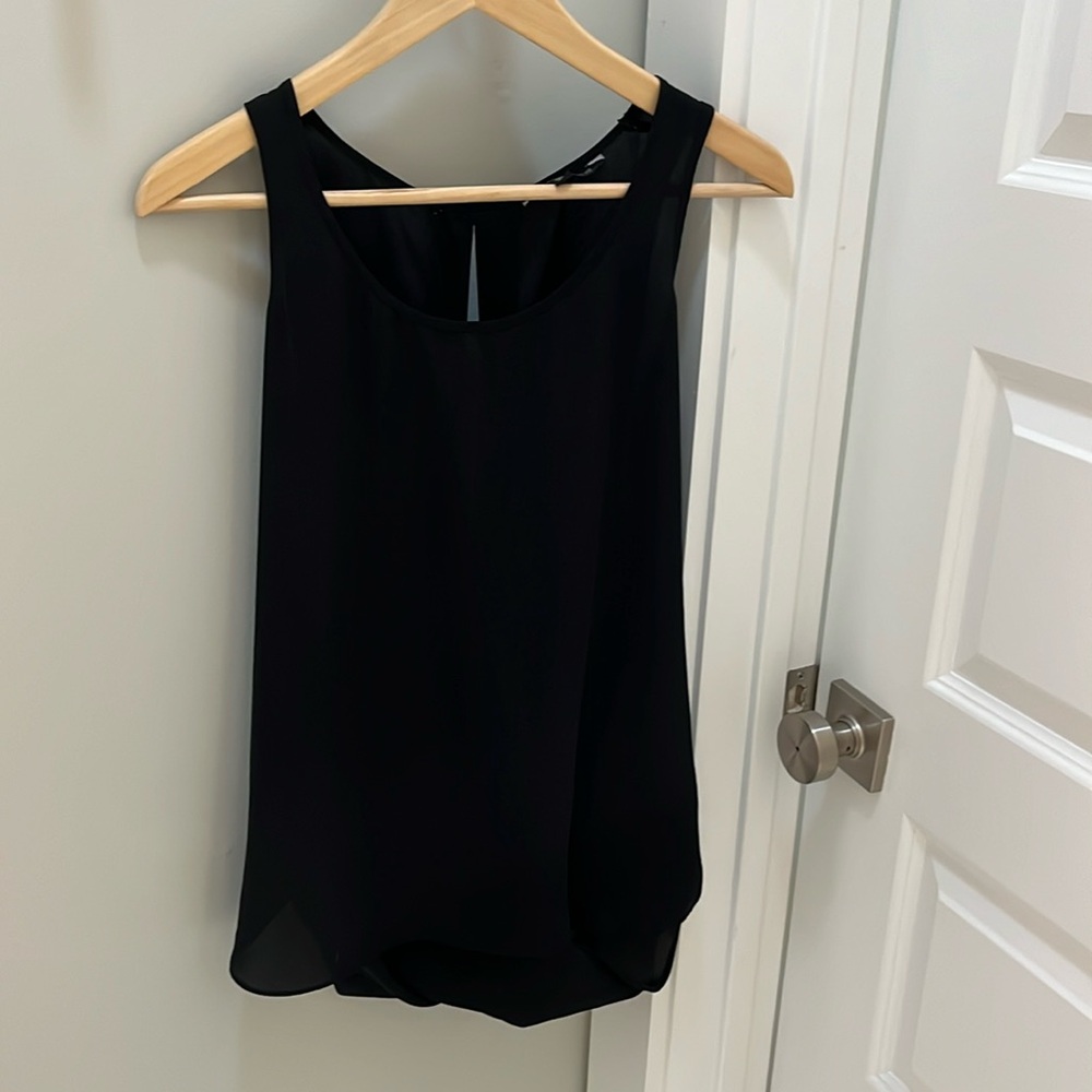 Express black drapey sleeveless blouse